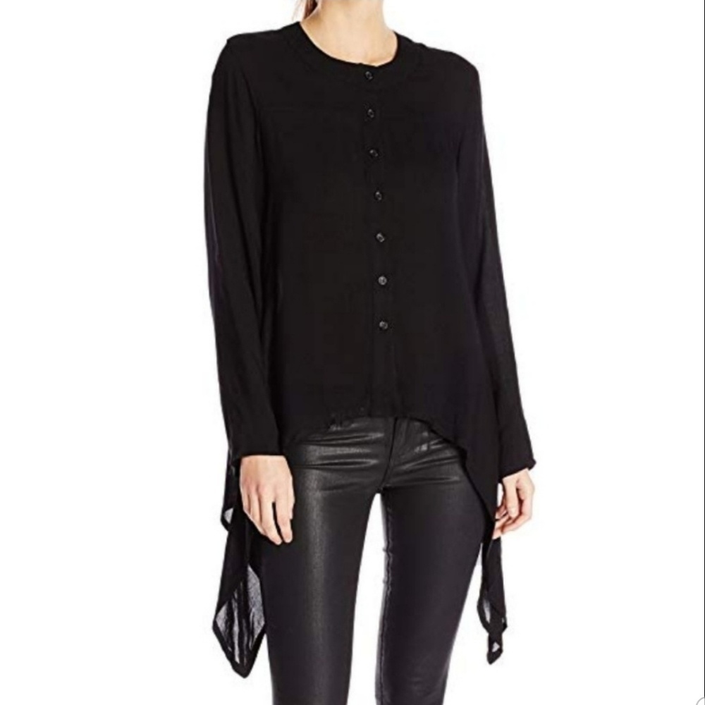 *NWOT* Long Sleeve Uneven Hem Loose Blouse